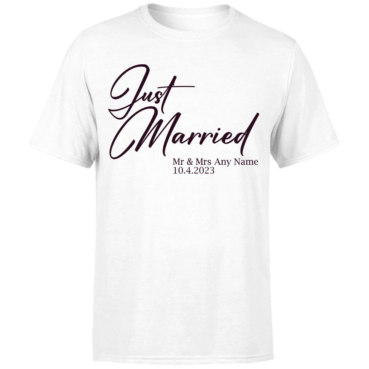 Mr & Mrs Just Married Anniversary Gift for Wife Husband Matching Tshirt#Or#P1#A Unisex