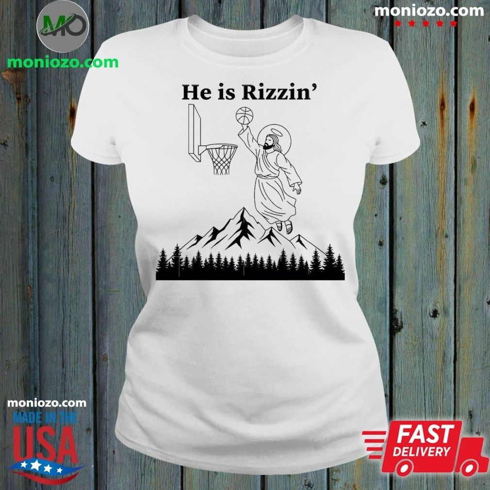 Original He is Risen Easter Jesus Playing Basketball Shirt Unisex
