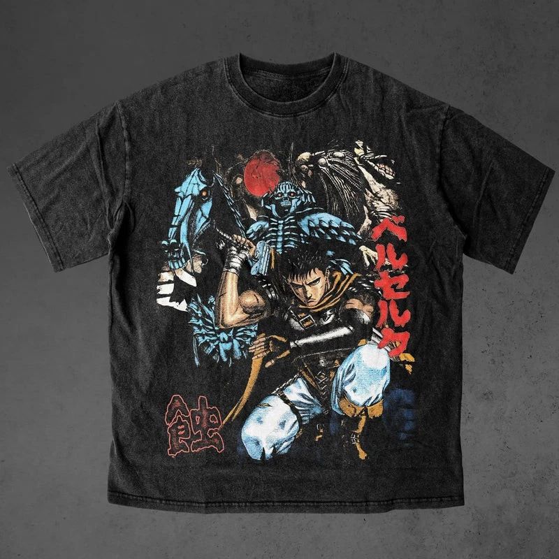 Berserk Guts & Band of The Hawk Vintage Anime Black Unisex Shirt WA1739 Unisex