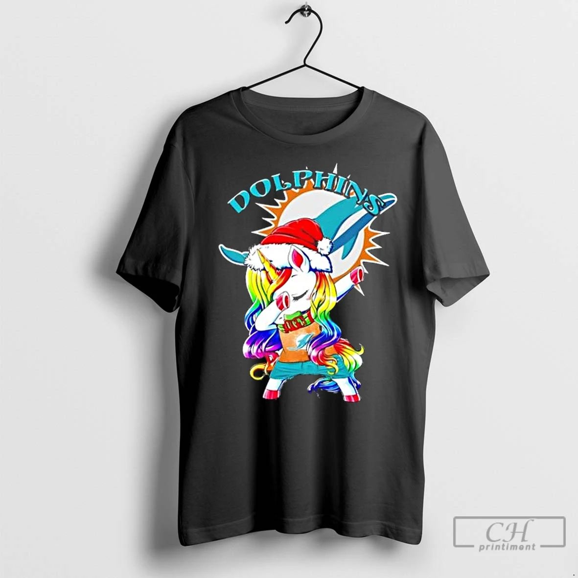 Premium Miami Dolphins X Unicorn Santa Hat Dabbing Merry Christmas Unisex