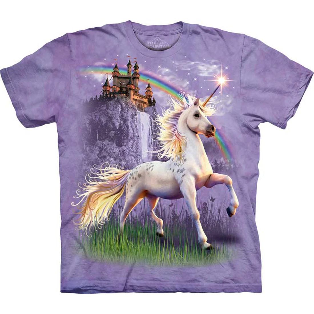 Unicorn Castle Horse Mare Purple Fantasy Rainbow Adult The Mountain S-3X Unisex