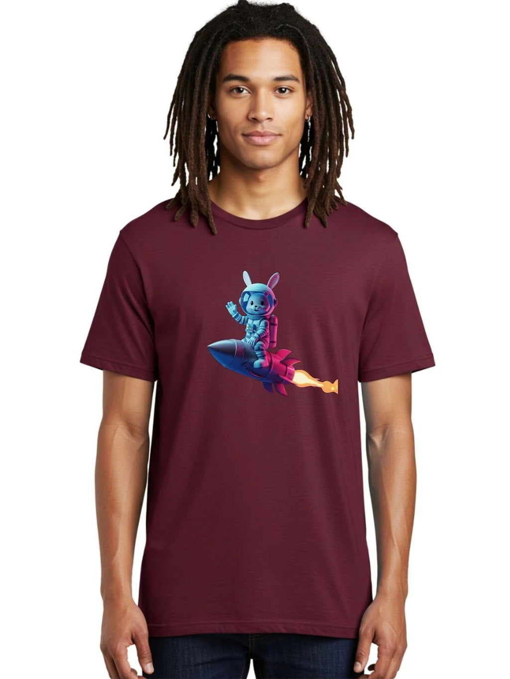 Astronaut-Bunny-31 Mens Graphic Tee, 100% Cotton, Casual Summer Wear Unisex