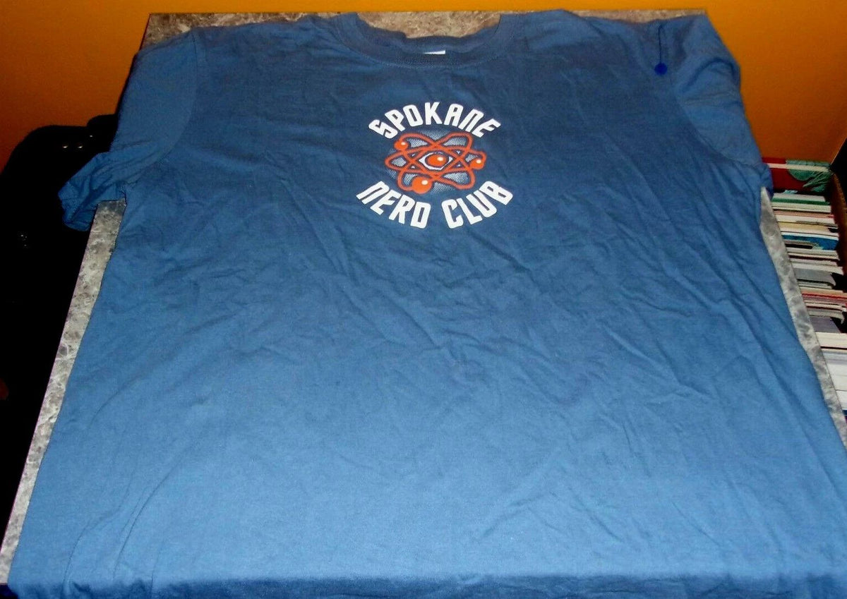 Spokane Nerd Club XL Blue Short Sleeve Tee Free USA Shipping! Unisex