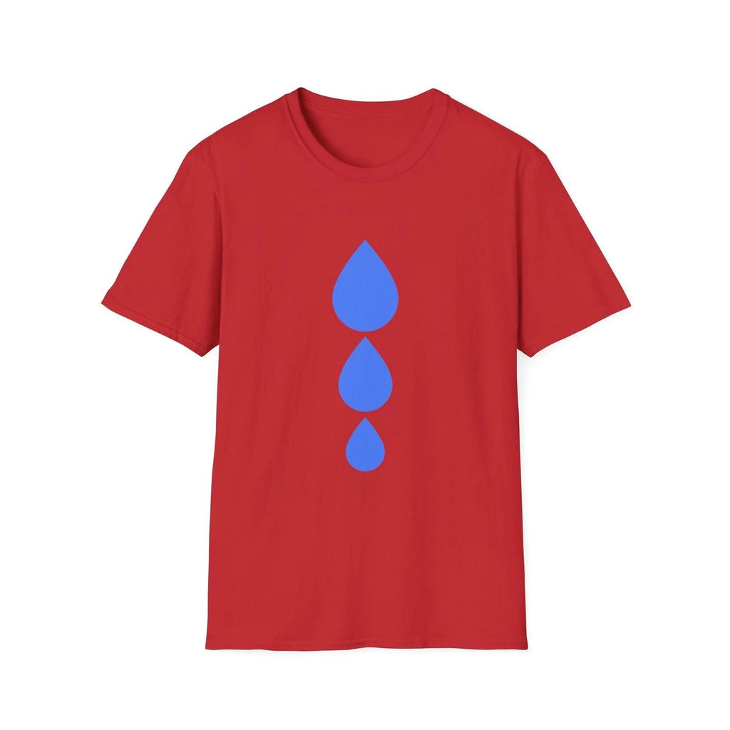 Modern Water Drop T Shirt Soft Breathable Cotton Red Minimalist Graphic Tee Unisex