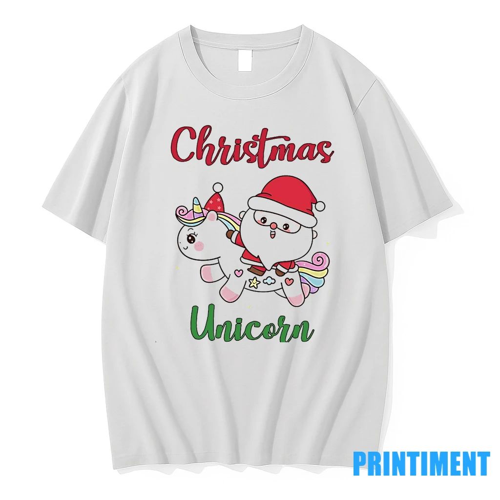 Santa Riding Unicorn Cute Christmas Tshirts Sweater Unisex