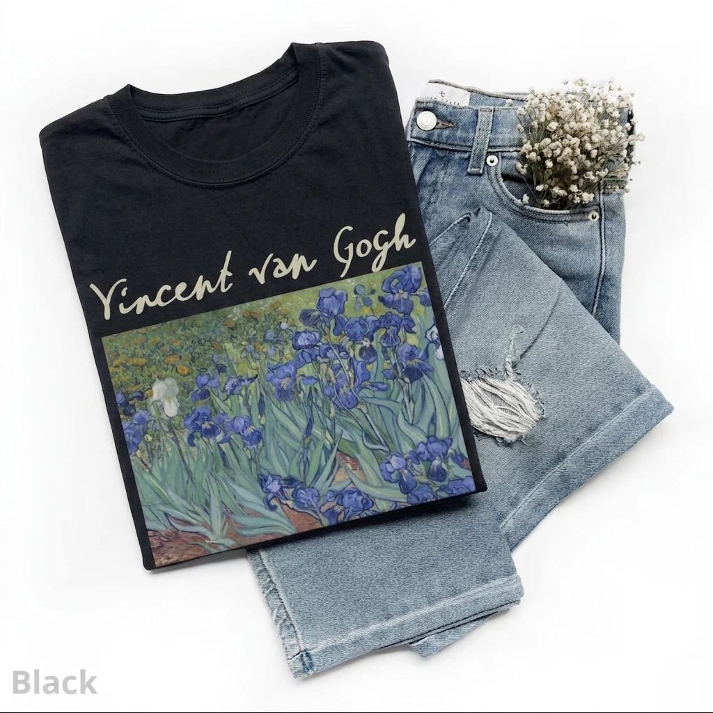 Retro Night Sky Painting Shirt Vintage Artistic Graphic Tee Unisex