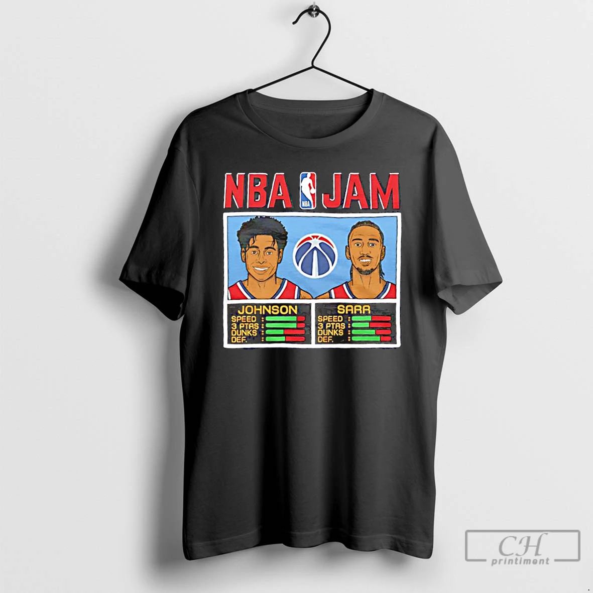 Classic Nba Jam Cameron Johnson And Alex Sarr Washington Wizards Graphic T Shirts Unisex