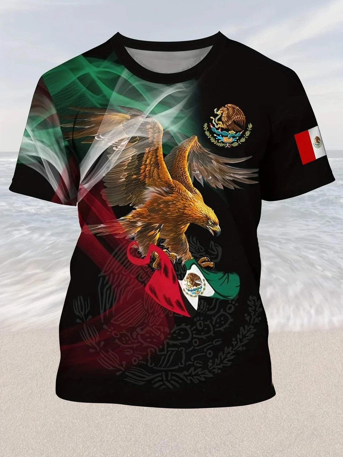Eagle Print Men's - Comfy, Trendy & Durable All Season Casual Tee Fashio Unisex