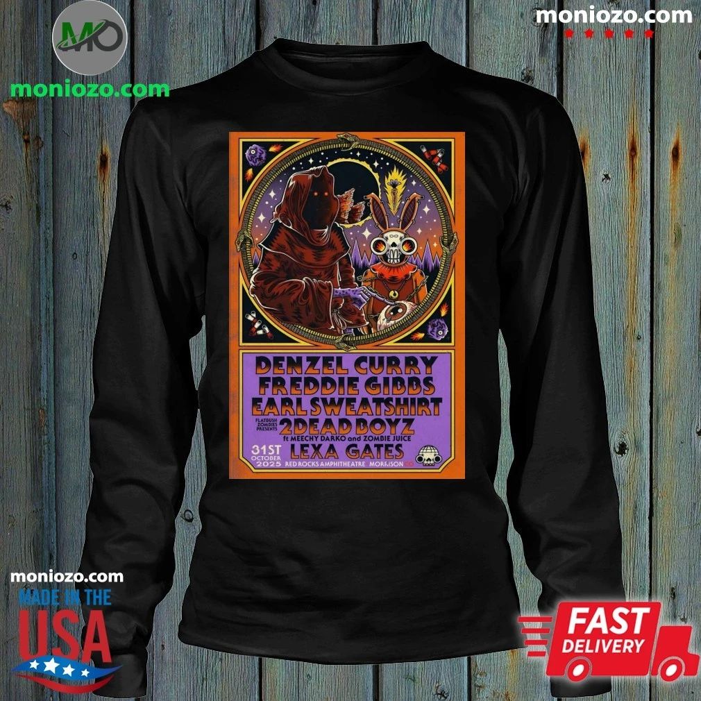 Denzel Curry And Freddie Gibbs With Earl 10 31 2025 Red Rocks Amphitheatre Poster Shirt – Best Gift for Music Fans