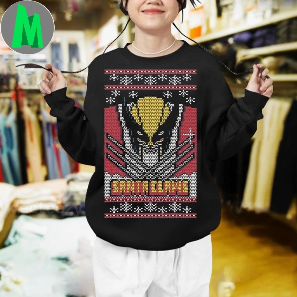 Santa Claus And Wolverine’s Claws Ugly Santa Claws Shirt Unisex