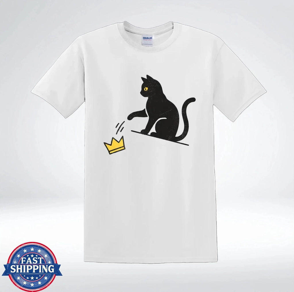 Funny Cat Knocking Crown Anti King Graphic FOR FAN Unisex