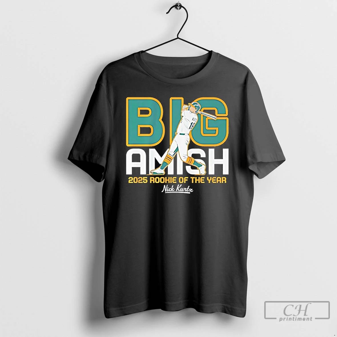 Premium Athletics Baseball Nick Kurtz Big Amish 2025 Rookie Of The Year T Shirts Unisex