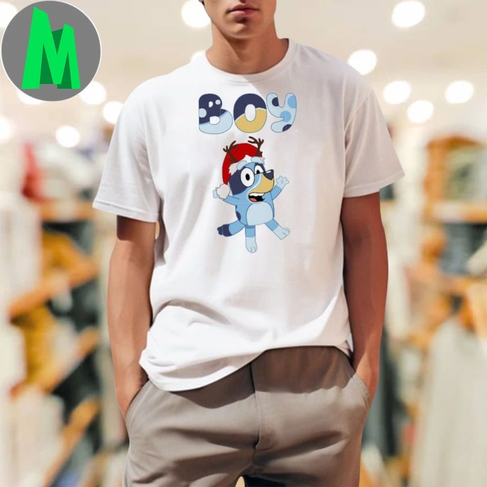 Original Bluey boy merry christmas cartoon shirt Unisex