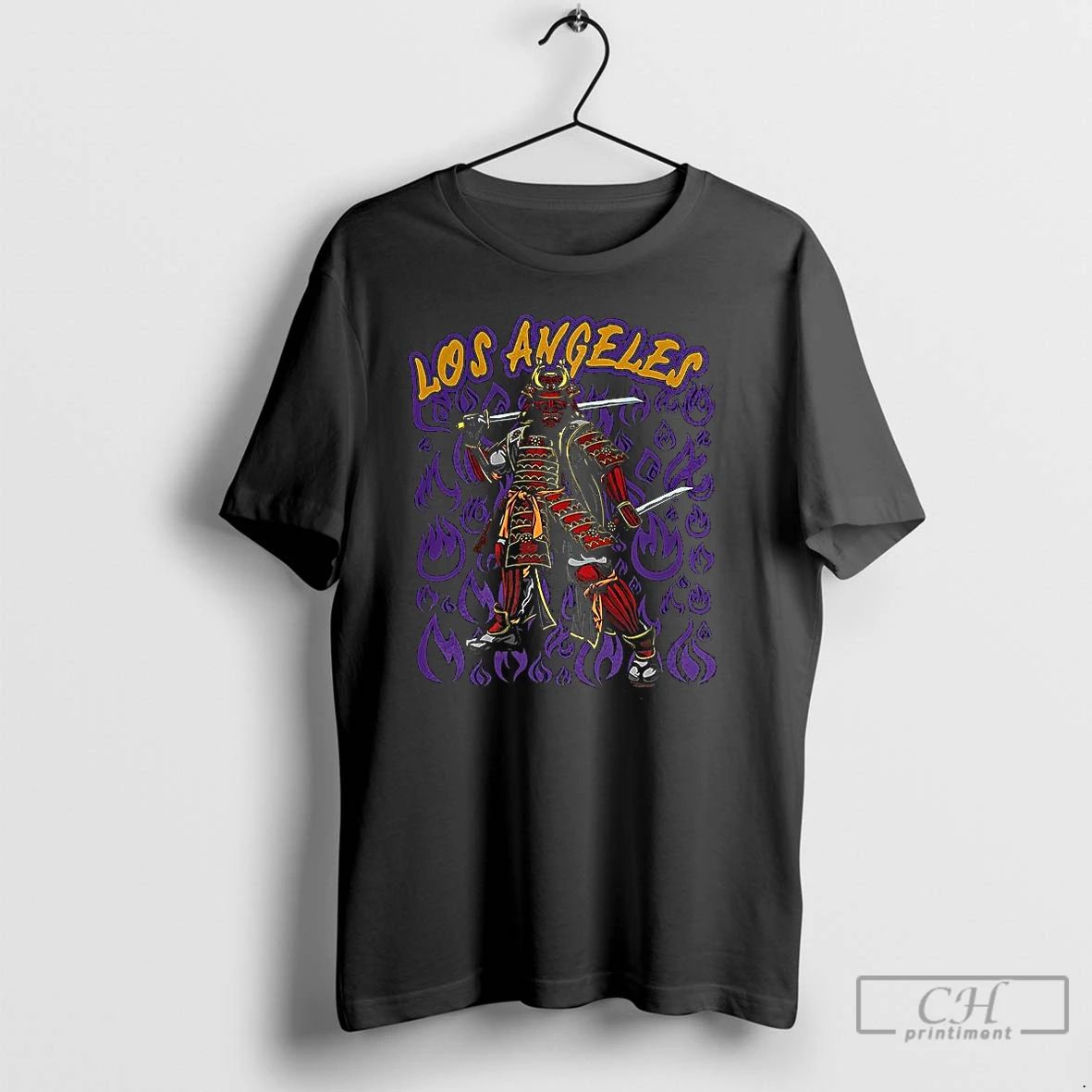 Premium Los Angeles Lakers Basketball Japanese Samurai Warrior T Shirts Unisex