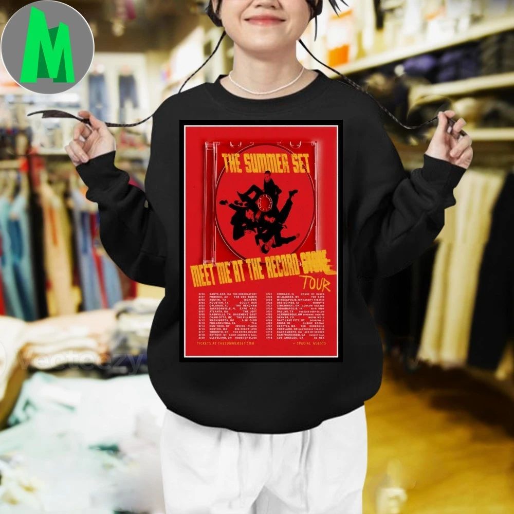 The Summer Set Meet Me At The Record Tour 2026 Poster Shirt Unisex