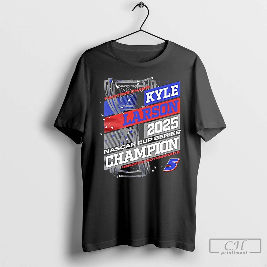 Classic Kyle Larson H2025 Nascar Cup Series 2 Time Champion Trophies T Shirts Unisex