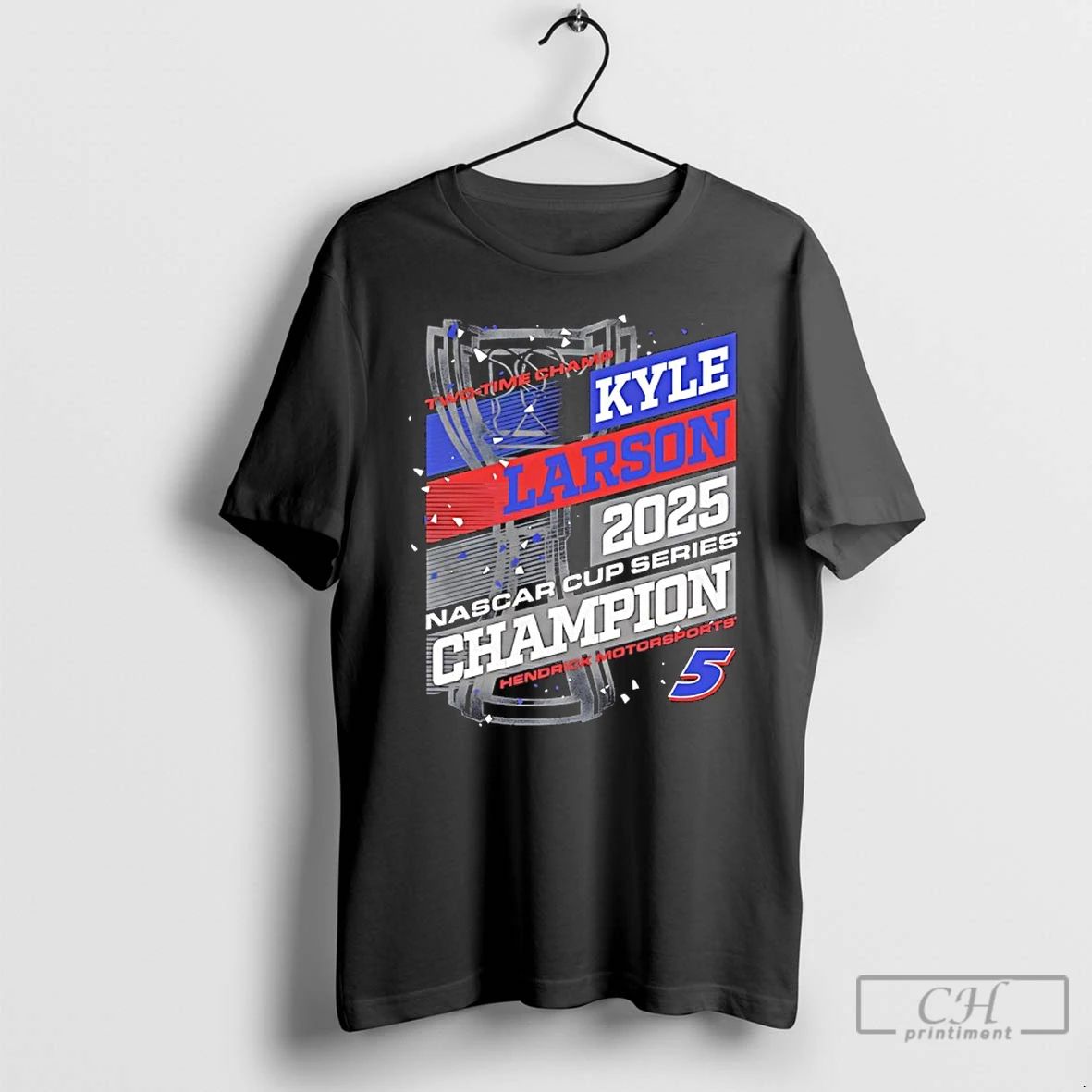 Classic Kyle Larson H2025 Nascar Cup Series 2 Time Champion Trophies T Shirts Unisex