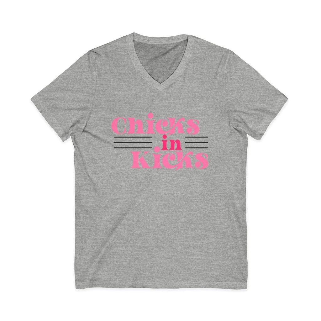 "Chicks In Kicks" V-Neck Tee Unisex