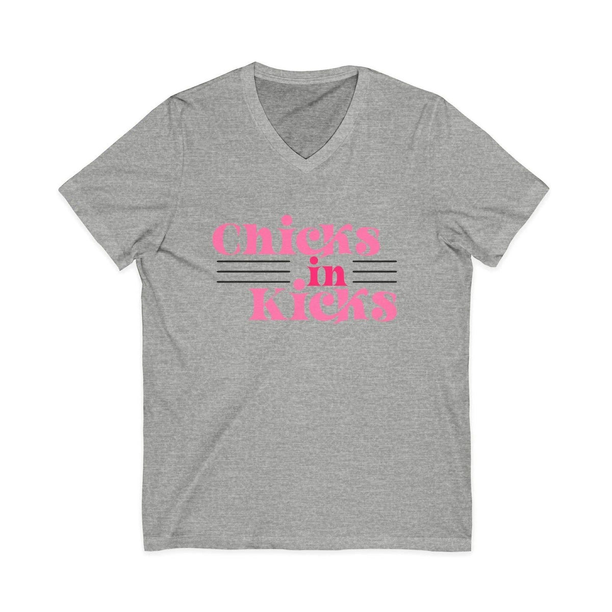 "Chicks In Kicks" V-Neck Tee Unisex