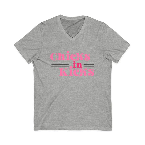 "Chicks In Kicks" V-Neck Tee Unisex