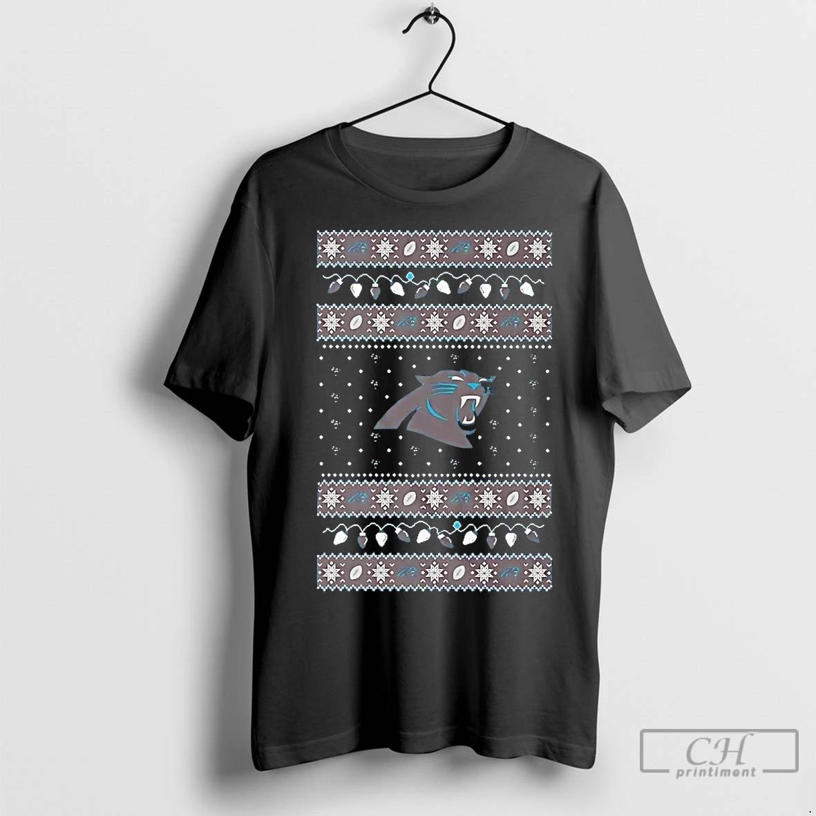Premium Carolina Panthers Ugly Christmas Light Unisex