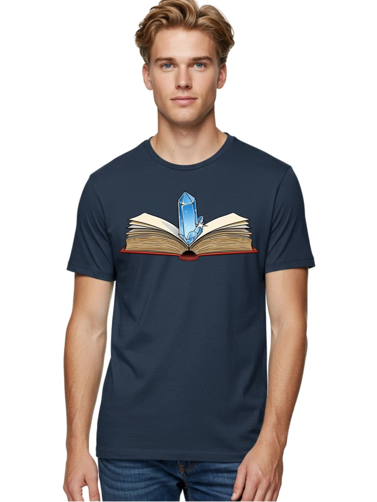 Crystal-Book Mens Graphic Tee, 100% Cotton, Casual Summer Wear Unisex