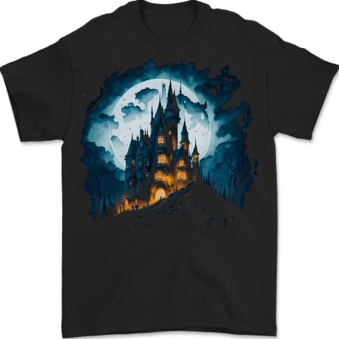 A Haunted Castle Fantasy Halloween Mens 100% Cotton Unisex