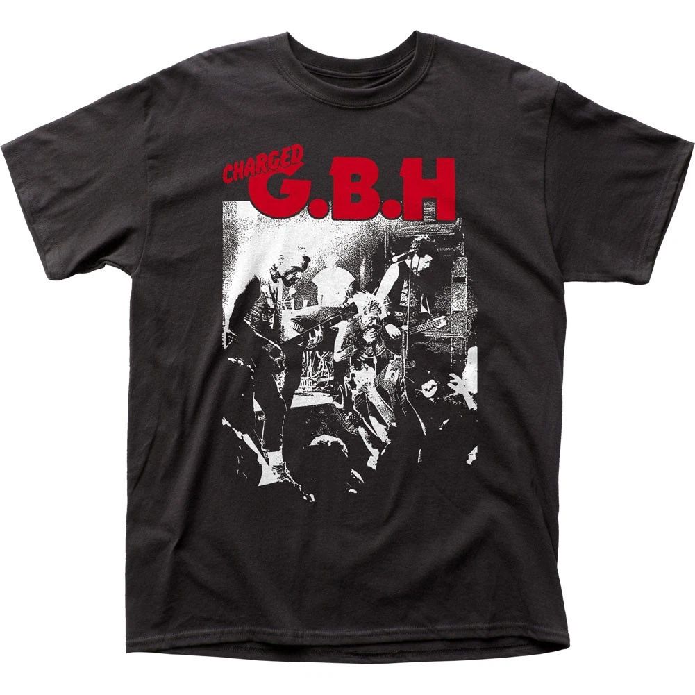 GBH Live Photo Mens T Shirt Music Classic Concert Charged Rock Band Tee Black Unisex