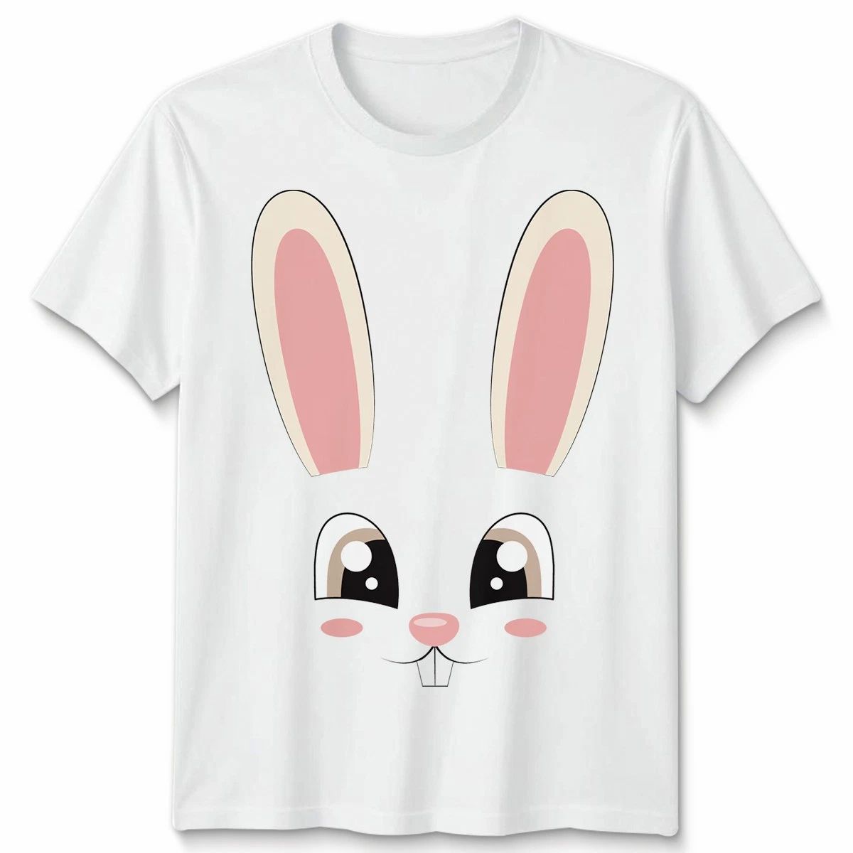 Funny Rabbit Costume Cute Easter Bunny Face Unisex Tshirt Unisex