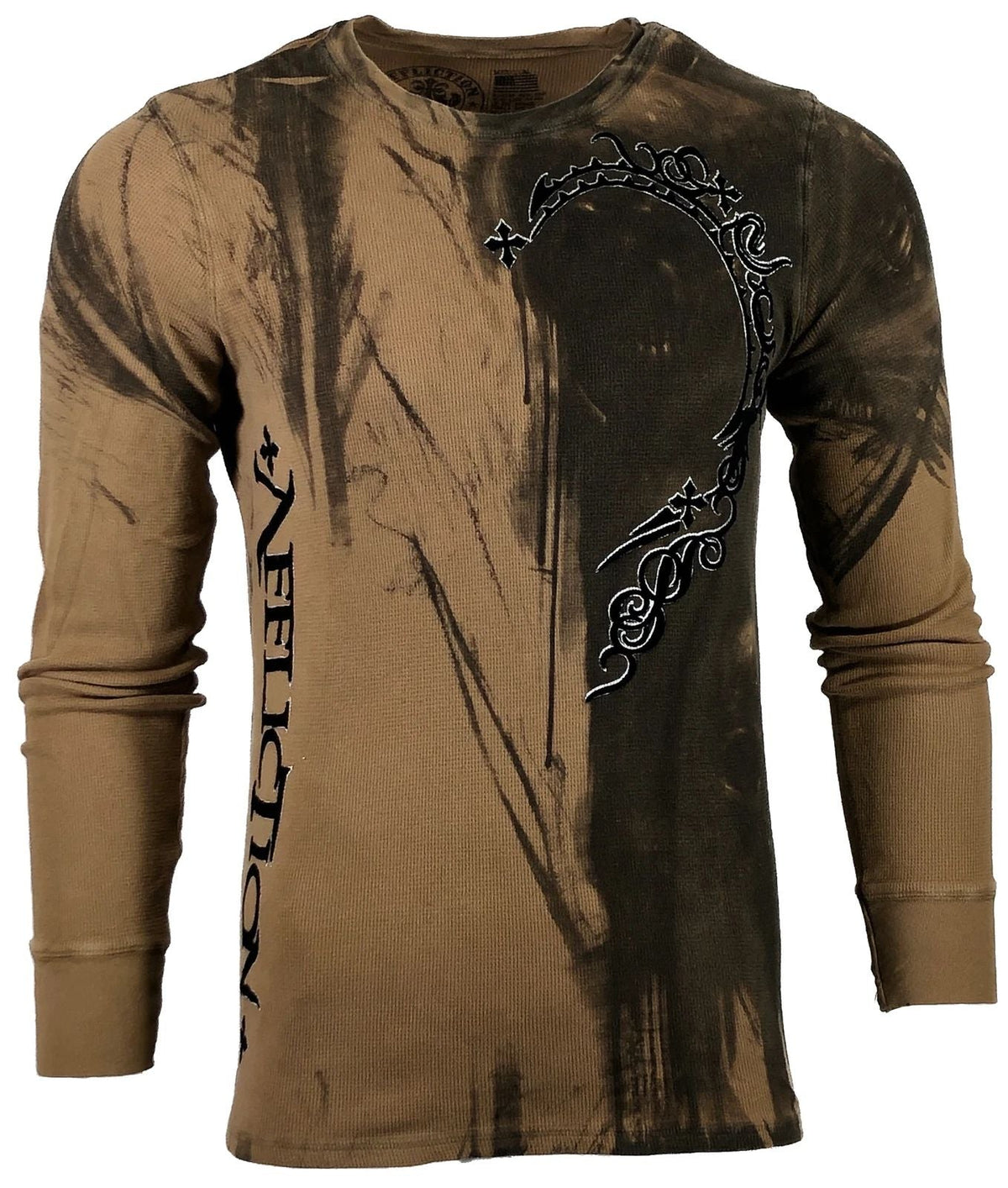 AFFLICTION Men's Thermal Shirt DARK NIGHT Biker Skulls Tattoo S-5XL Unisex