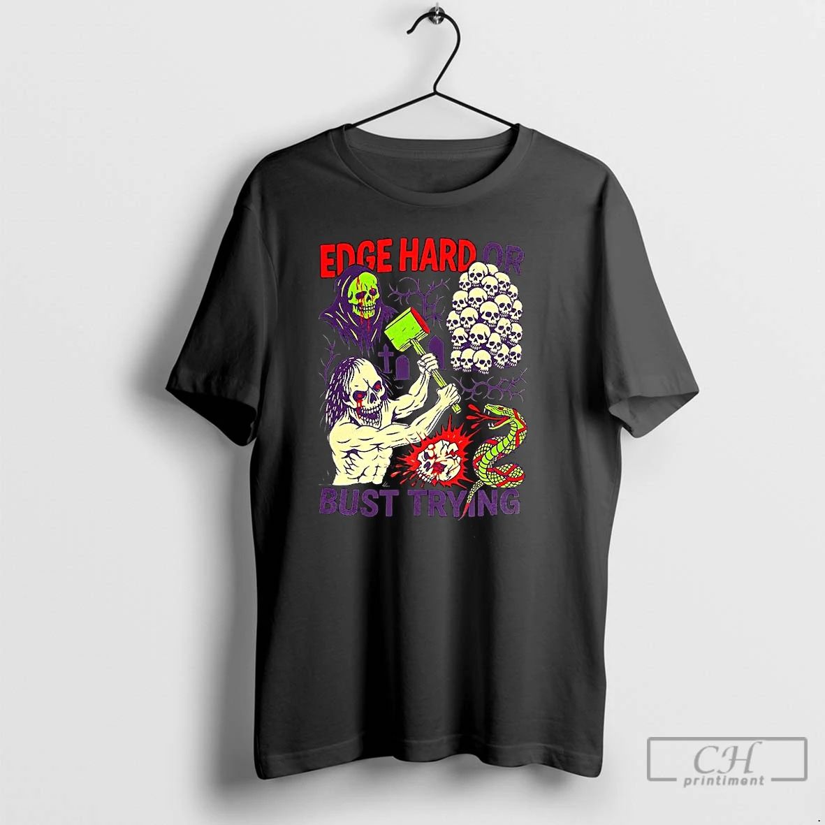 Premium Edge Hard Or Bust Trying Horror T Shirts Unisex