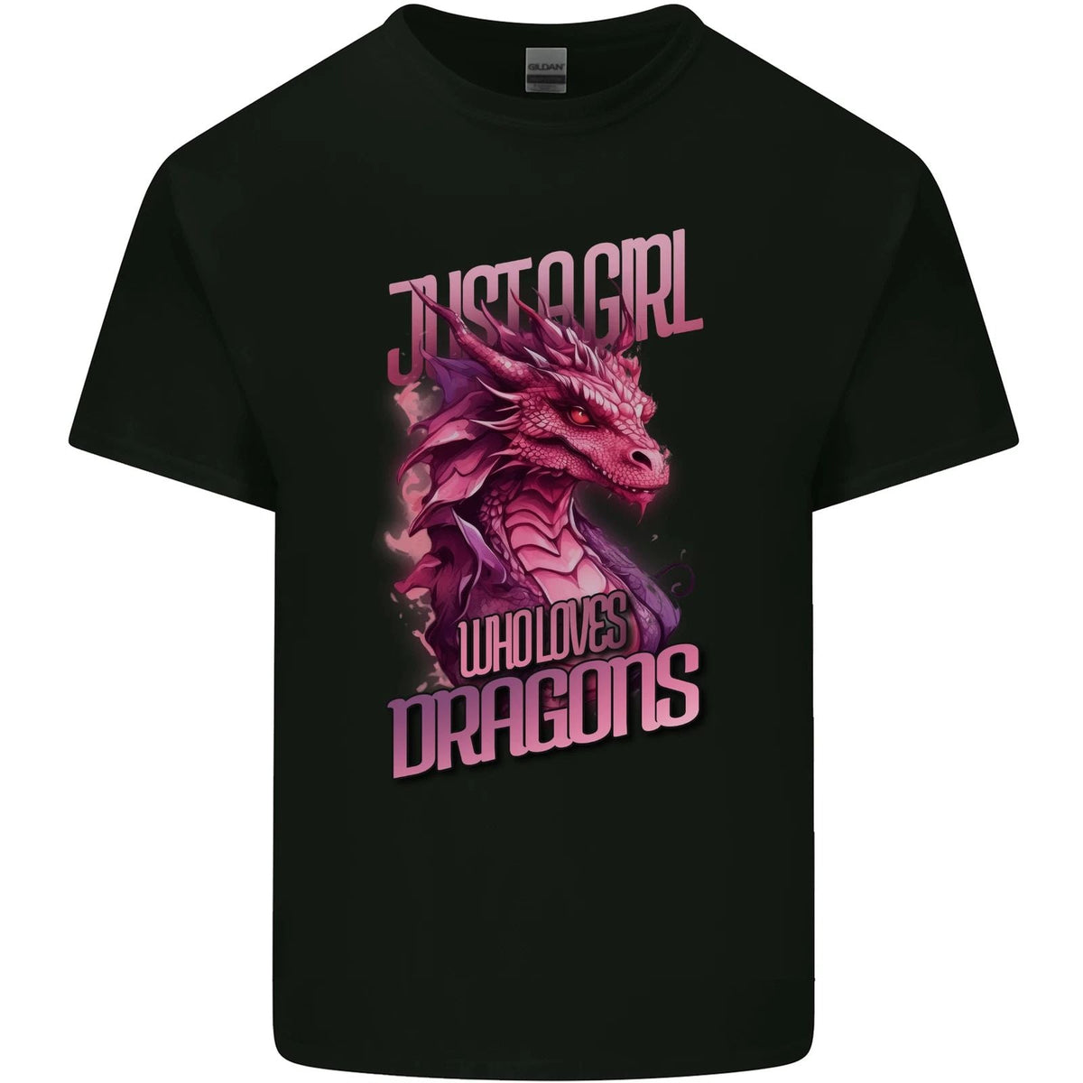 Just a Girl Who Loves Dragons Fantasy RPG Mens Cotton Tee Top Unisex