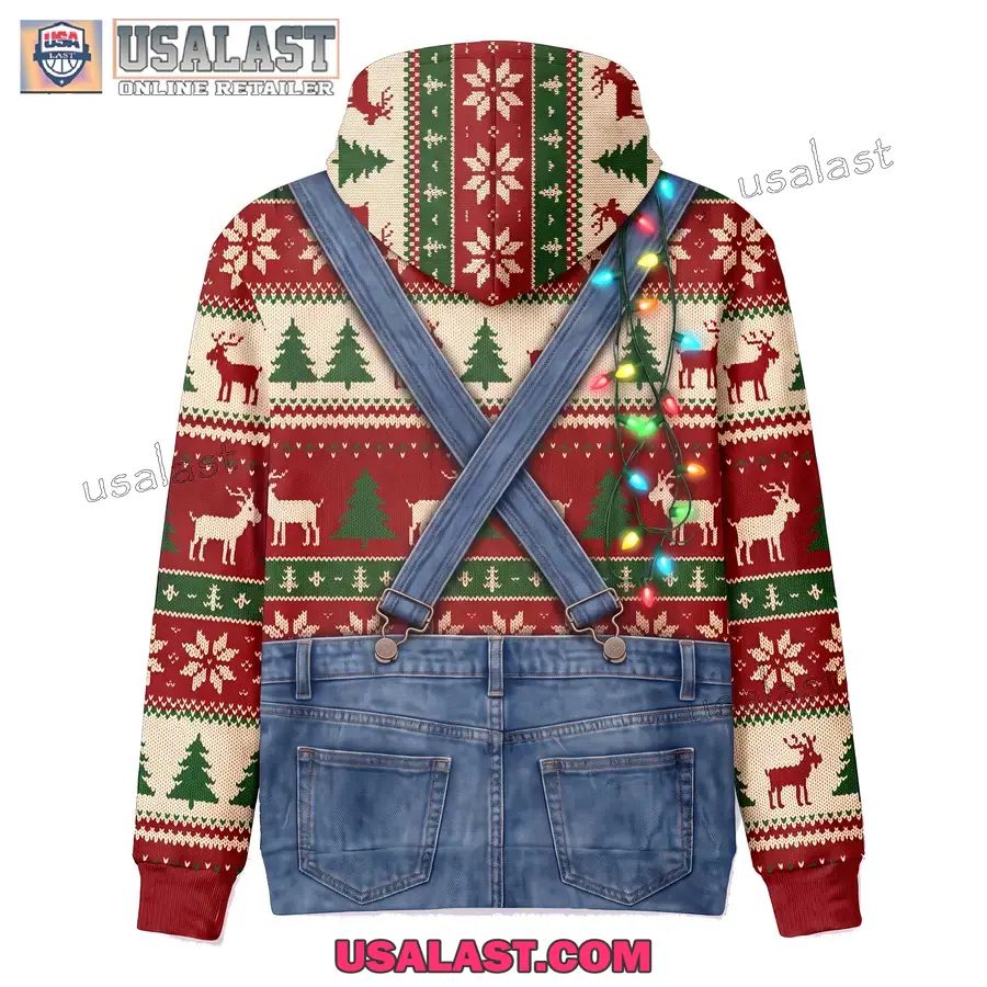 Funny Santa Goat Overalls Ugly Christmas 3D Hoodie