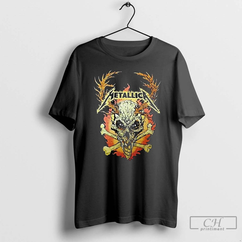 Premium Metallica M72 World Tour 2025 2026 Flame Skull Dates Back Long Sleve T Shirts Unisex