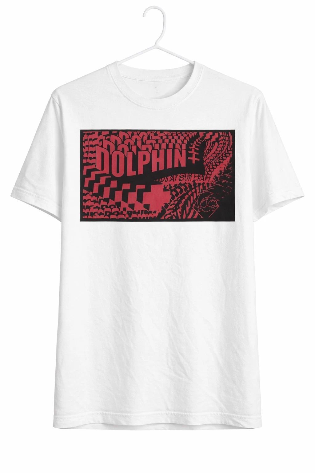 Pink Dolphin Graphic Print White Large New Sz L Stylish L100 Unisex