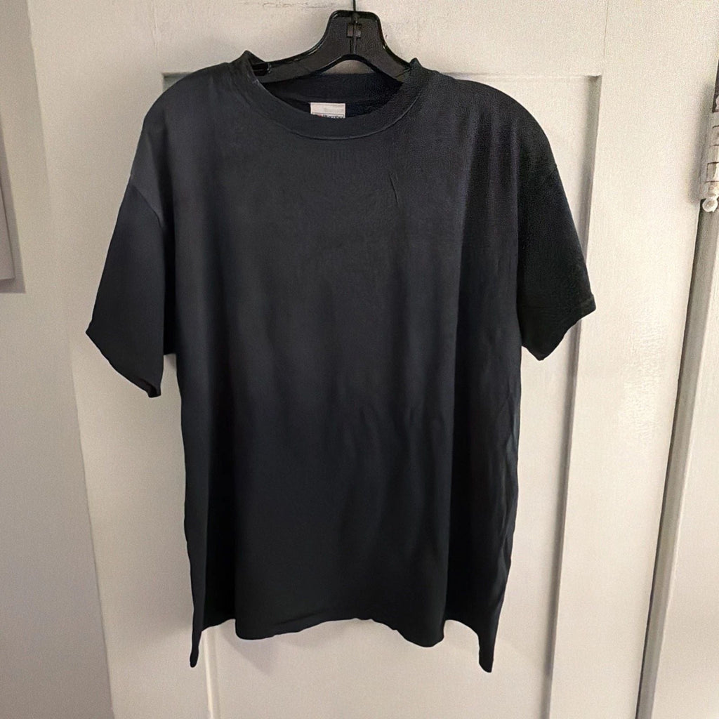 Akimbo T Shirt Dyed Vintage Dark Navy Almost Black-Potassium Sprayed Size Large Unisex