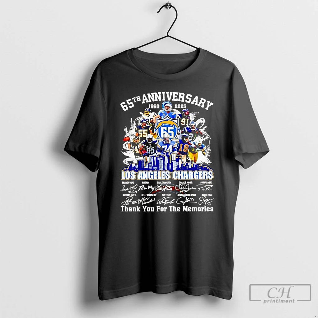 Premium 65th Anniversary 1960 2025 Los Angeles Chargers Team Players T Shirts Unisex