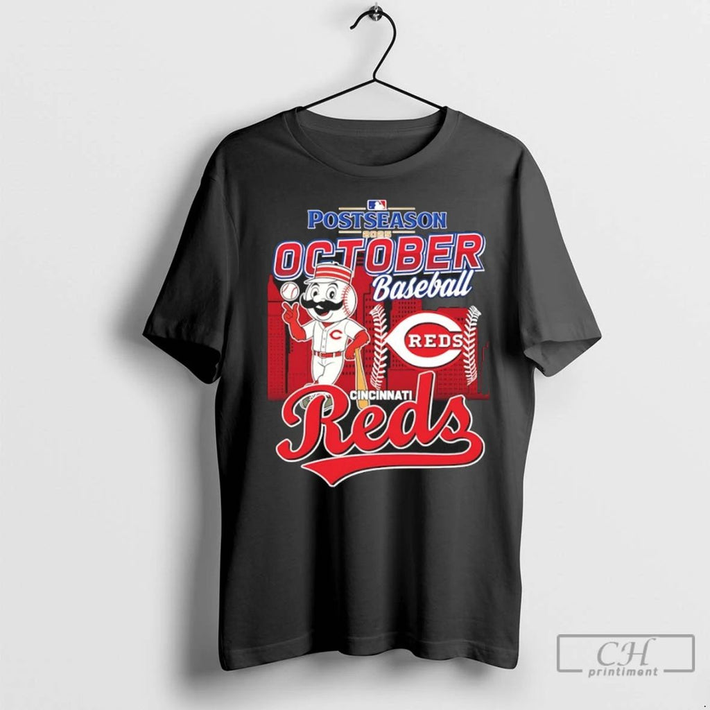 Premium Cincinnati Reds October Baseball 2025 Postseason Mascot Unisex