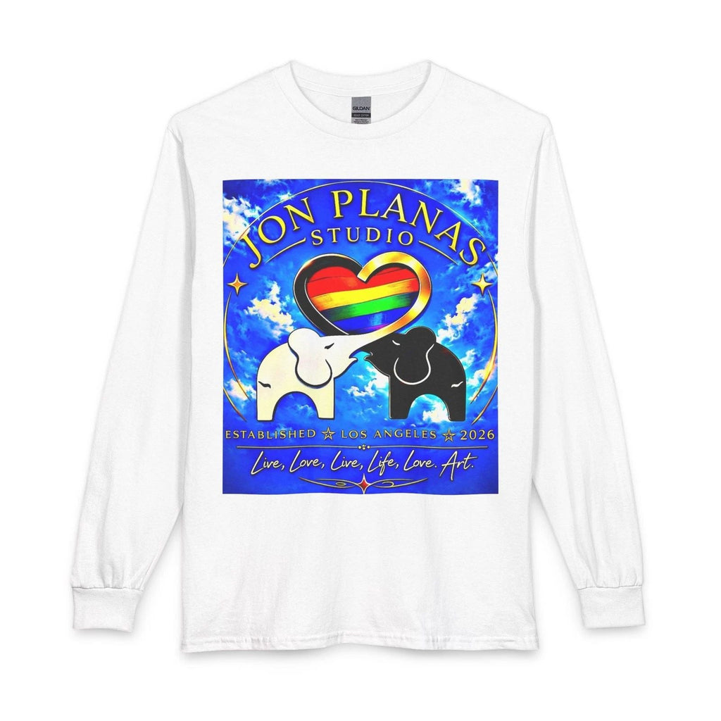 Jon Planas Studio Rainbow Heart — Live, Love, Life Art Unisex