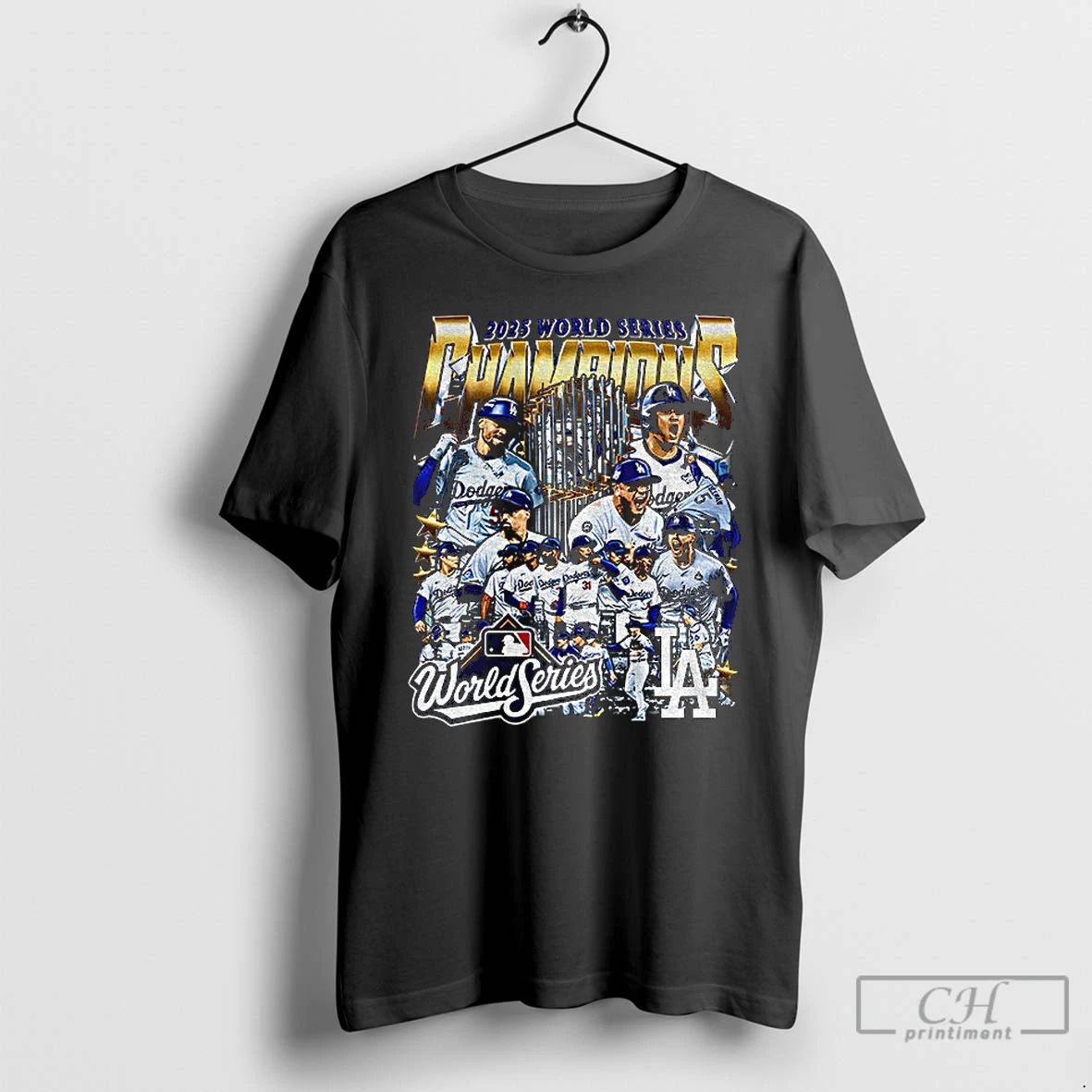 Classic Los Angeles Dodgers All Team 2025 World Series Champions Cup Graphic T Shirts Unisex