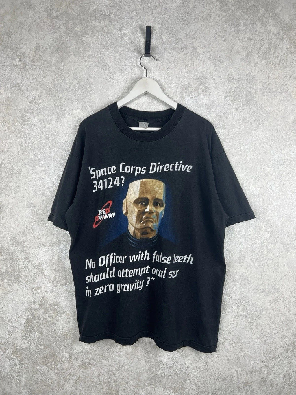 Vintage 90s Red Dwarf Kryten Sci-Fi TV Promo, Faded Black, Size XL Unisex