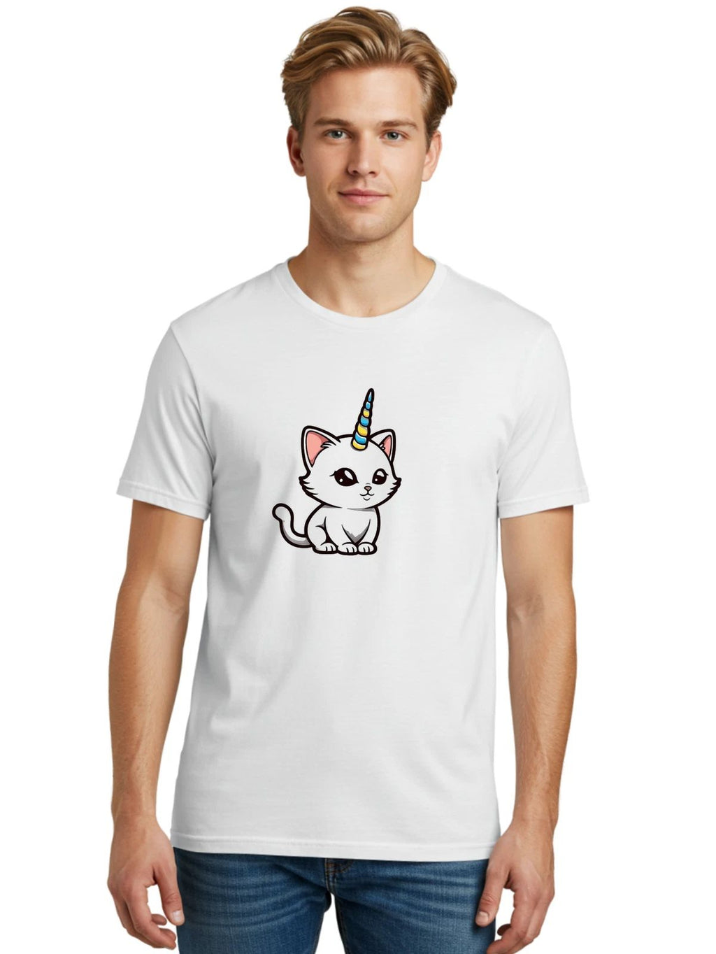 Caticorn-10 Mens Graphic Tee, 100% Cotton, Casual Summer Wear Unisex