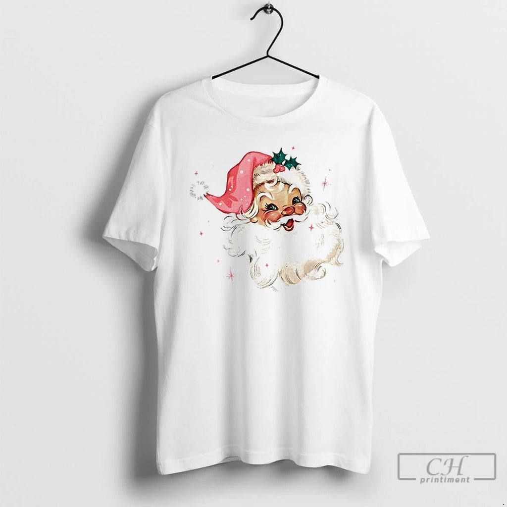Classic Pink Santa Claus Pink Merry Christmas 2025 T Shirts Unisex