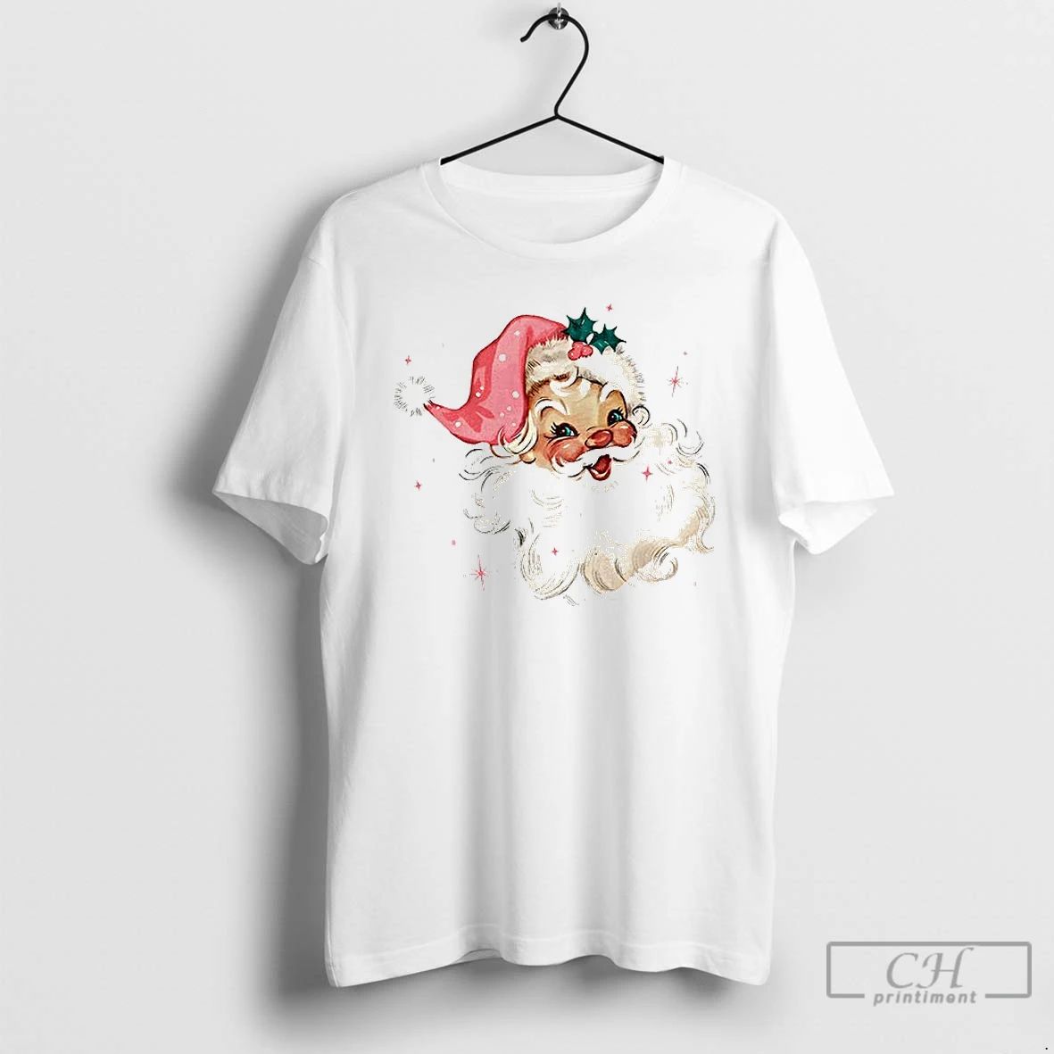 Classic Pink Santa Claus Pink Merry Christmas 2025 T Shirts Unisex
