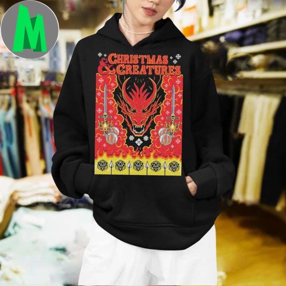 Original Dungeons & Dragons Christmas And Creatures Shirt Unisex