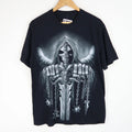 VINTAGE 90'S Fantasy Skull Skeleton Rock Biker SZ M (V461) Unisex