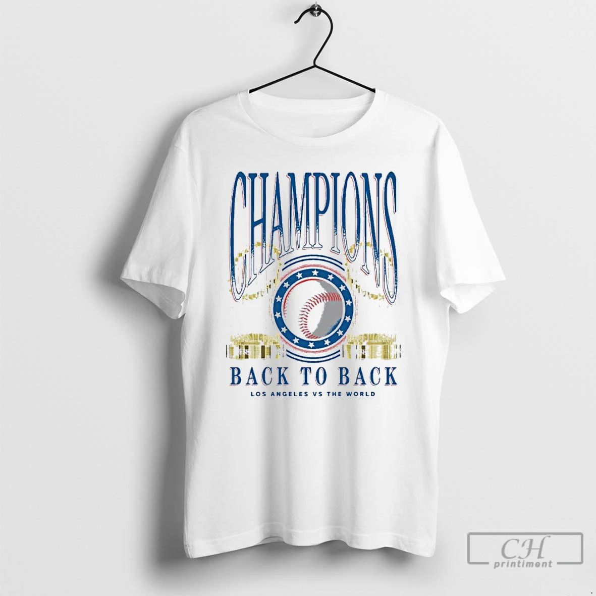 Premium La Dodgers Back To Back Champions Trophies T Shirts Unisex