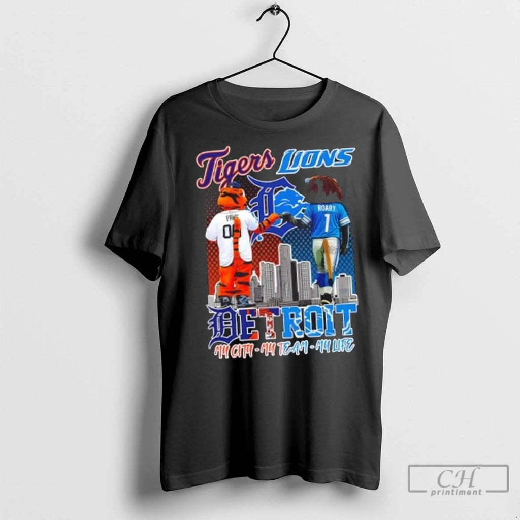 Premium Detroit Sports Tigers X Lions Mascots My City My Team My Life Unisex