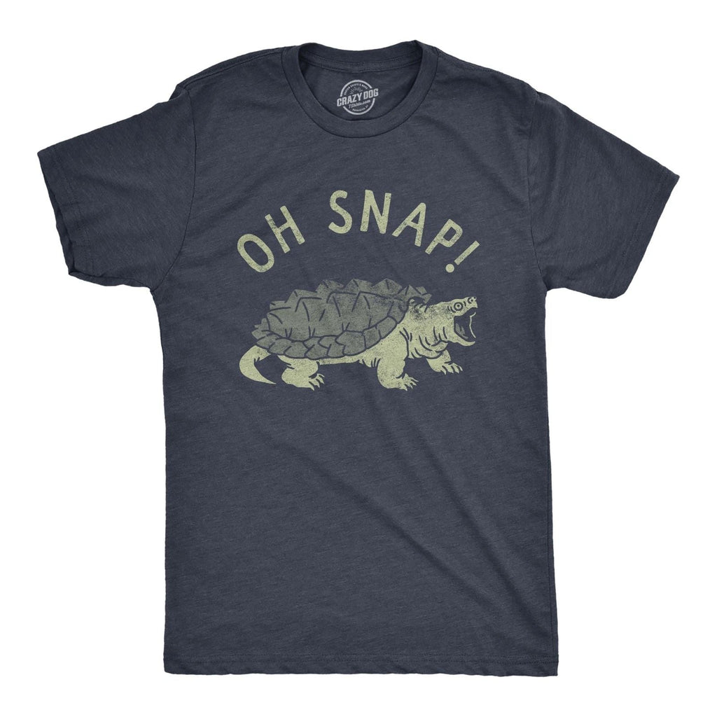 Mens Oh Snap T Shirt Funny Sarcastic Snapping Turtle Joke Tee for Guys Unisex