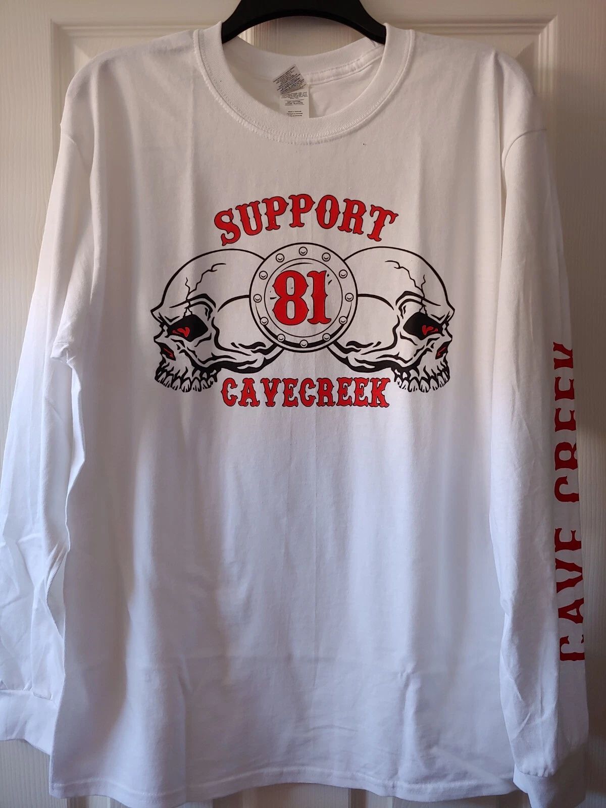 Hells Angels Cave Creek Support 81- Mens - 2SKULLS Long Sleeved White Unisex